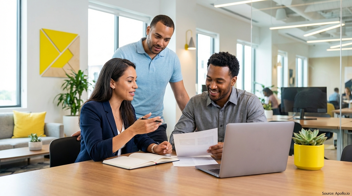 Professional working in a modern corporate office space in a modern workplace