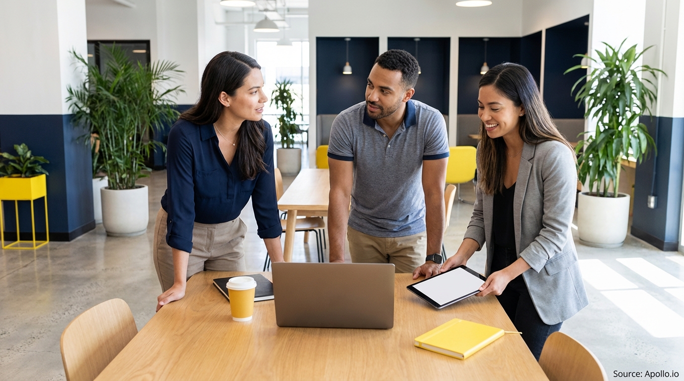 Professional working in a modern corporate office space in a modern workplace