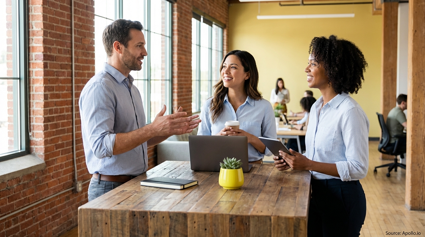 Two professionals shaking hands across a table in a bright office