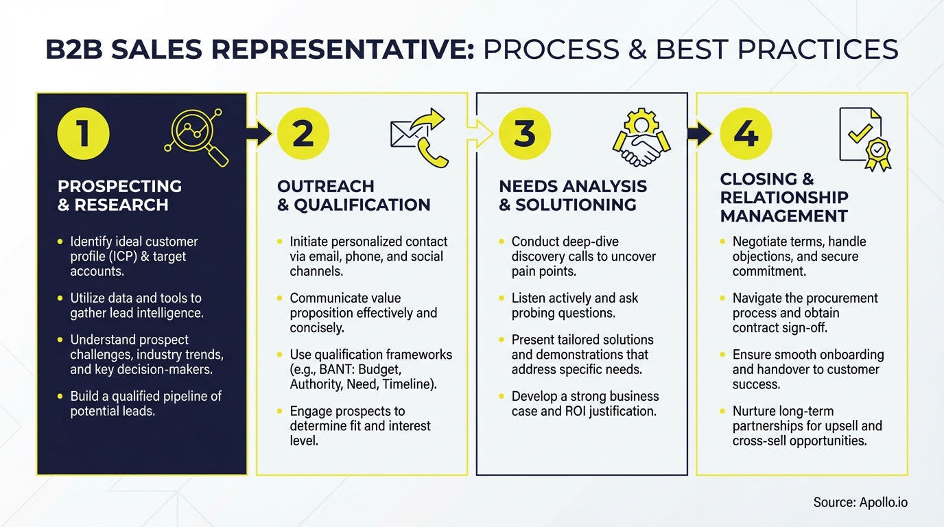 b2b sales representative infographic — key steps and actionable takeaways