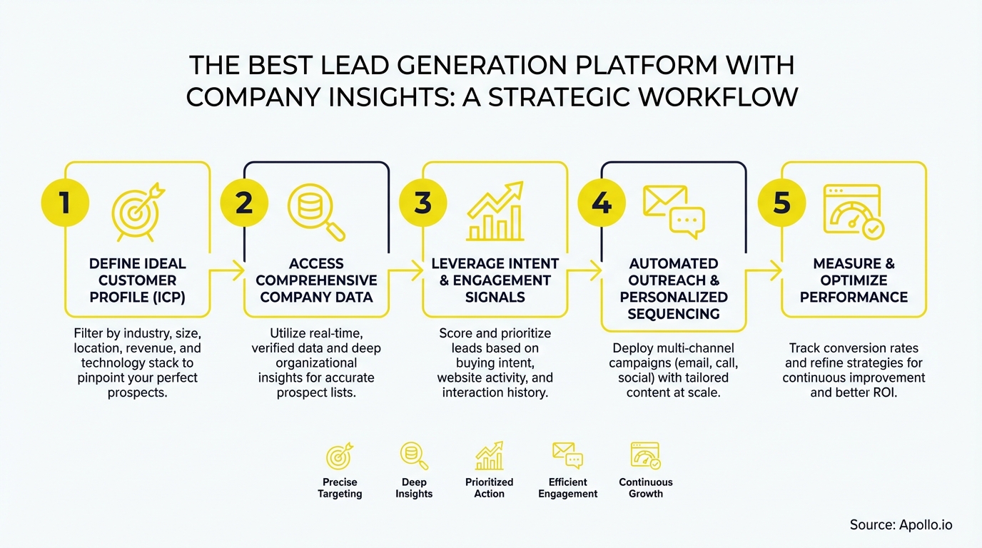 best lead generation platform with company insights? infographic — key steps and actionable takeaways