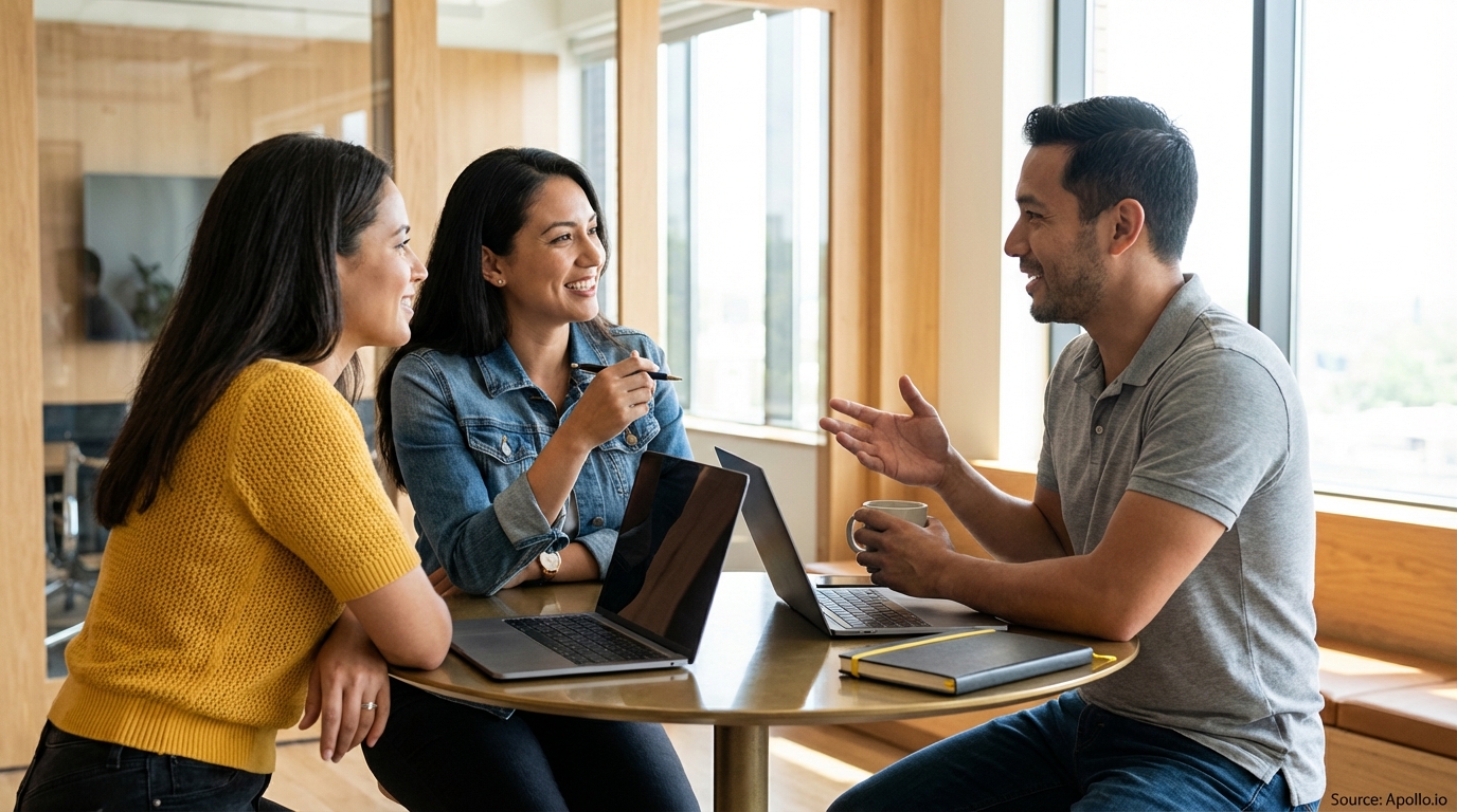 Professional composing outreach messages at a modern workstation