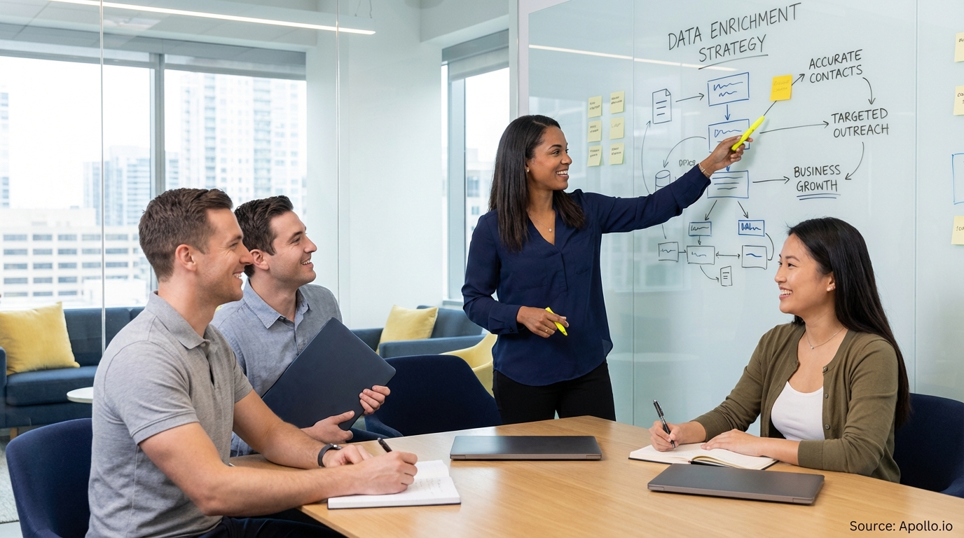 Professional presenting insights on a whiteboard to colleagues analyzing performance data