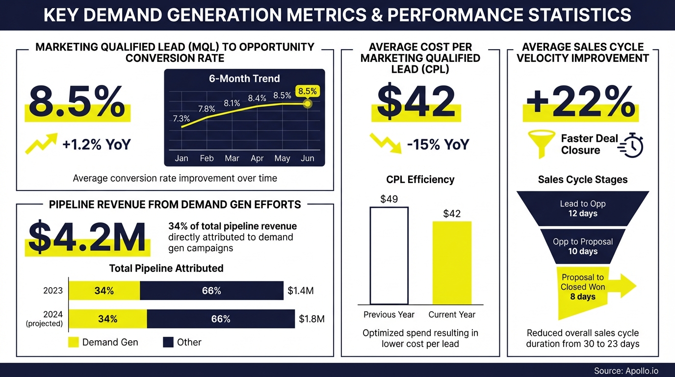 Infographic displaying key industry statistics with charts and trend data