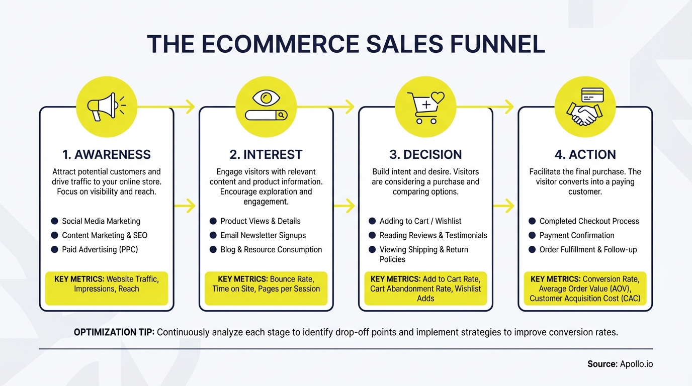 Infographic summarizing key sales strategy with actionable steps