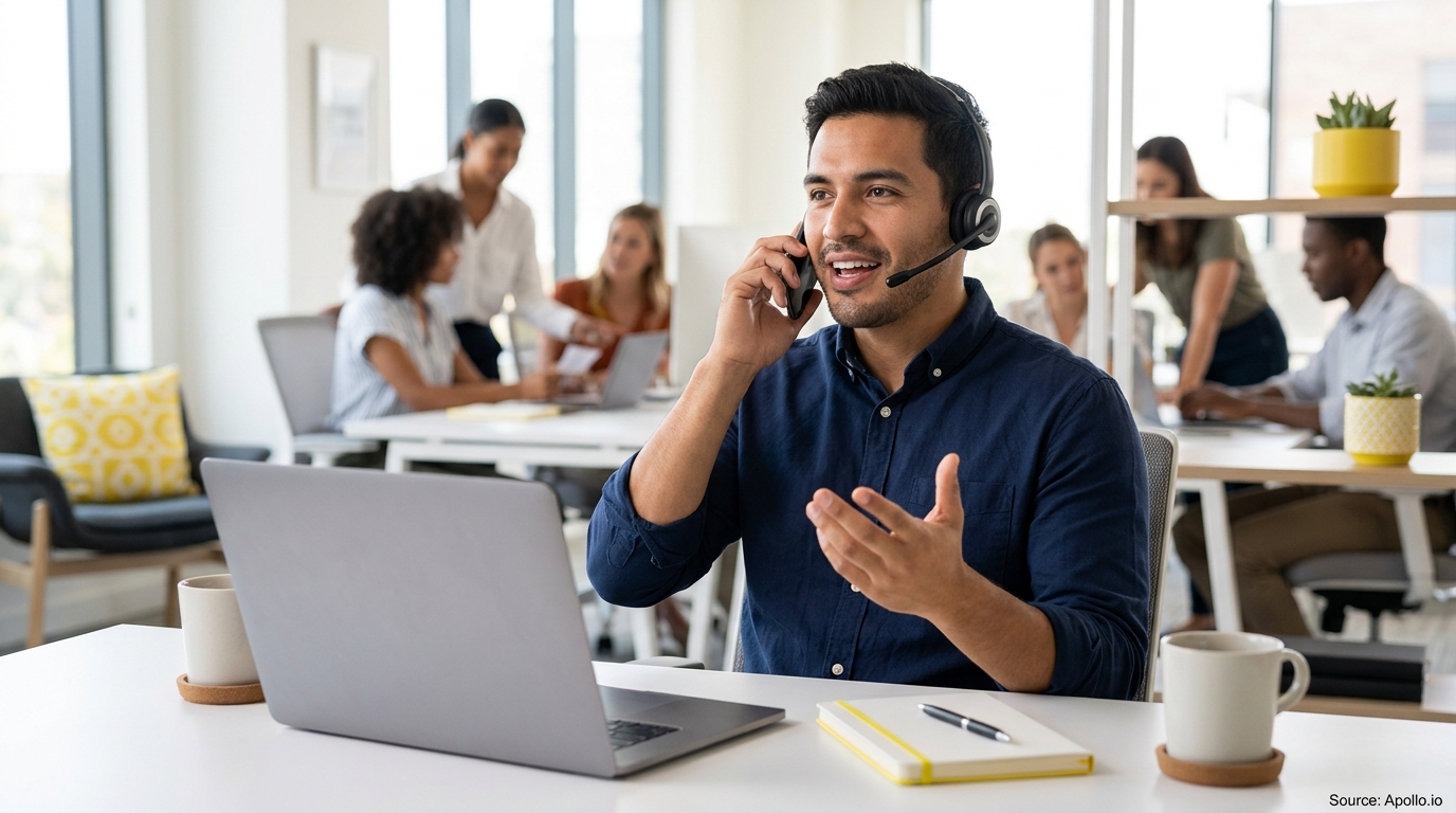 Professional in a modern business setting reviewing lead generation strategies