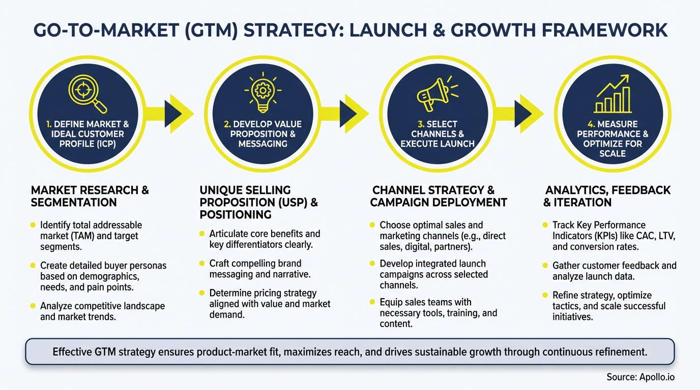 Infographic summarizing key business best practices with actionable steps