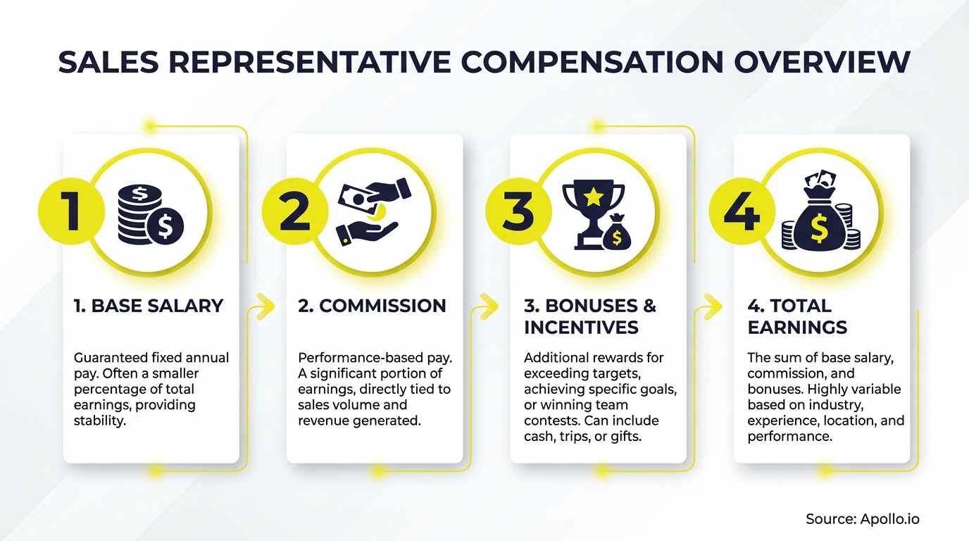 Infographic summarizing key sales strategy with actionable steps