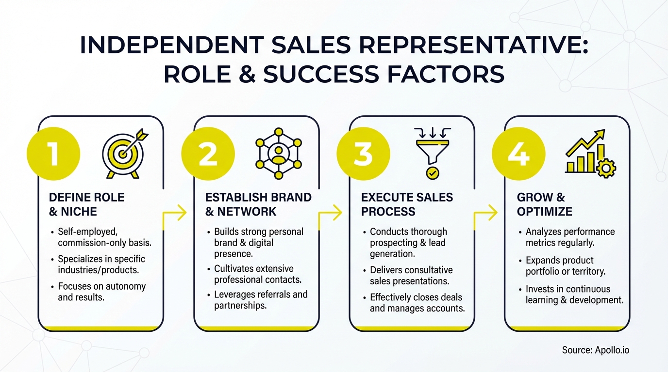 Infographic summarizing key sales strategy with actionable steps