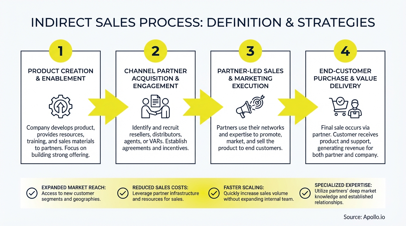 Infographic summarizing key sales strategy with actionable steps