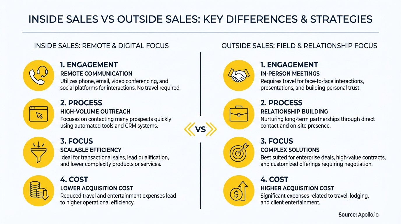 Infographic summarizing key sales strategy with actionable steps