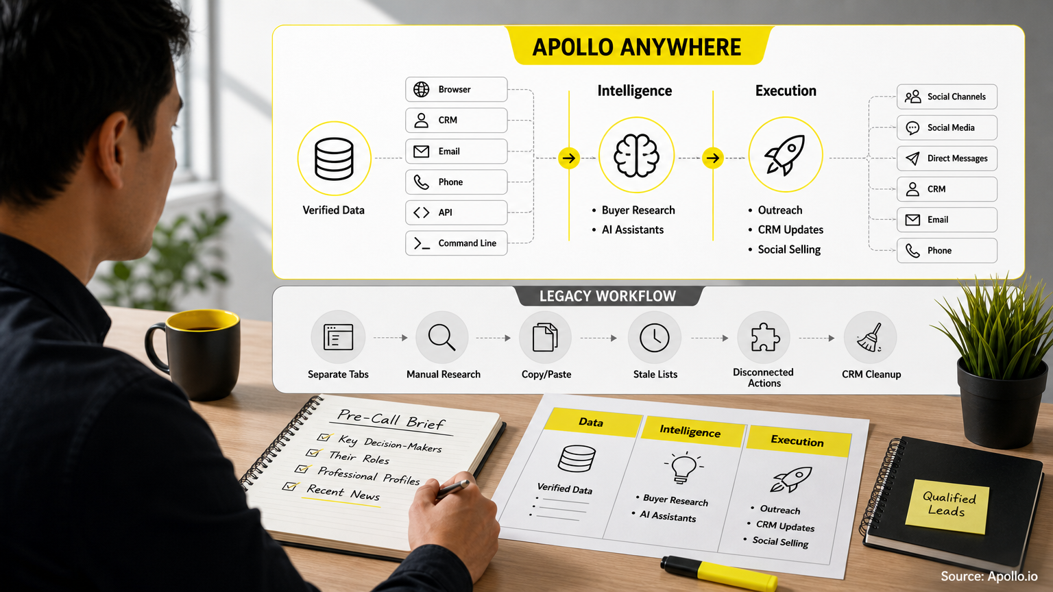 Professional social selling strategy image for put together a pre-call brief on a target company: key decision-makers, their roles, professional profiles, and recent news