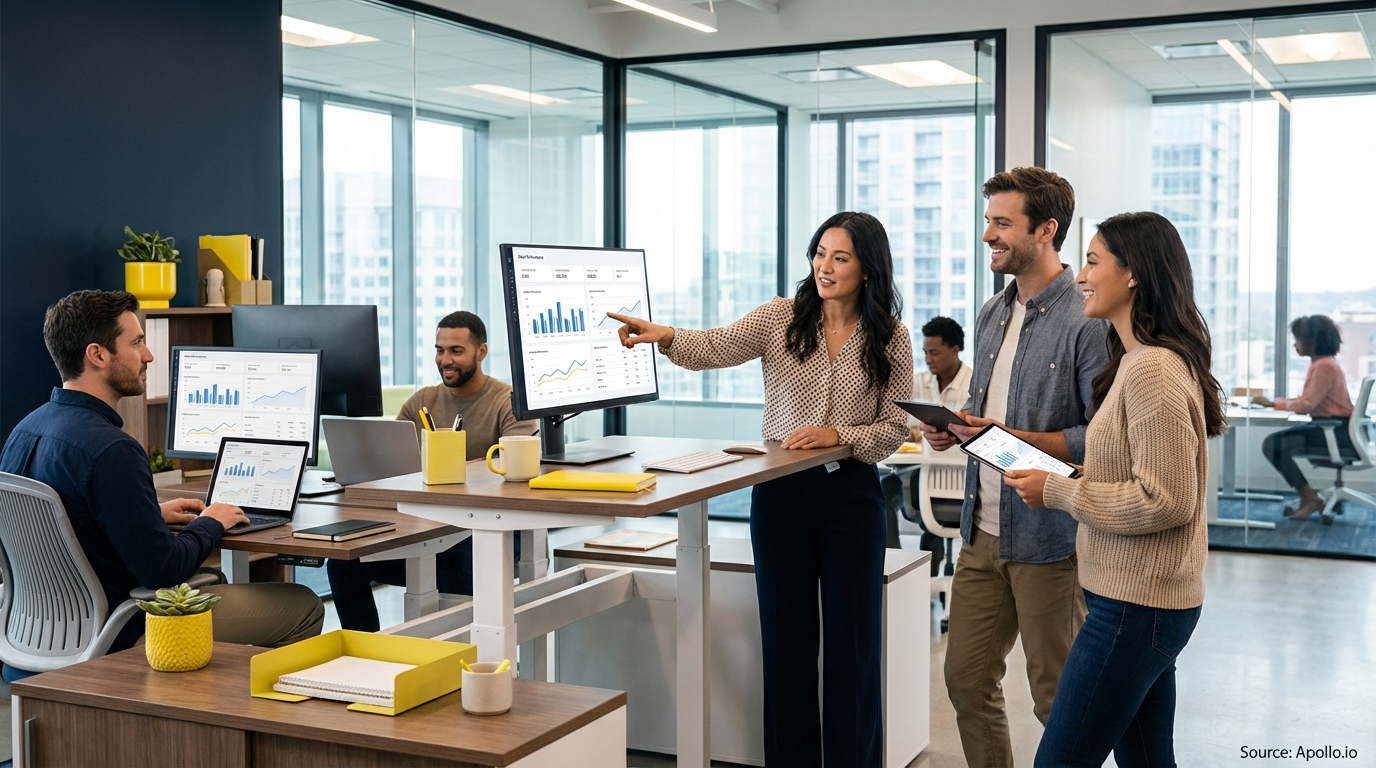 Professional sales team working on regional sales manager salary