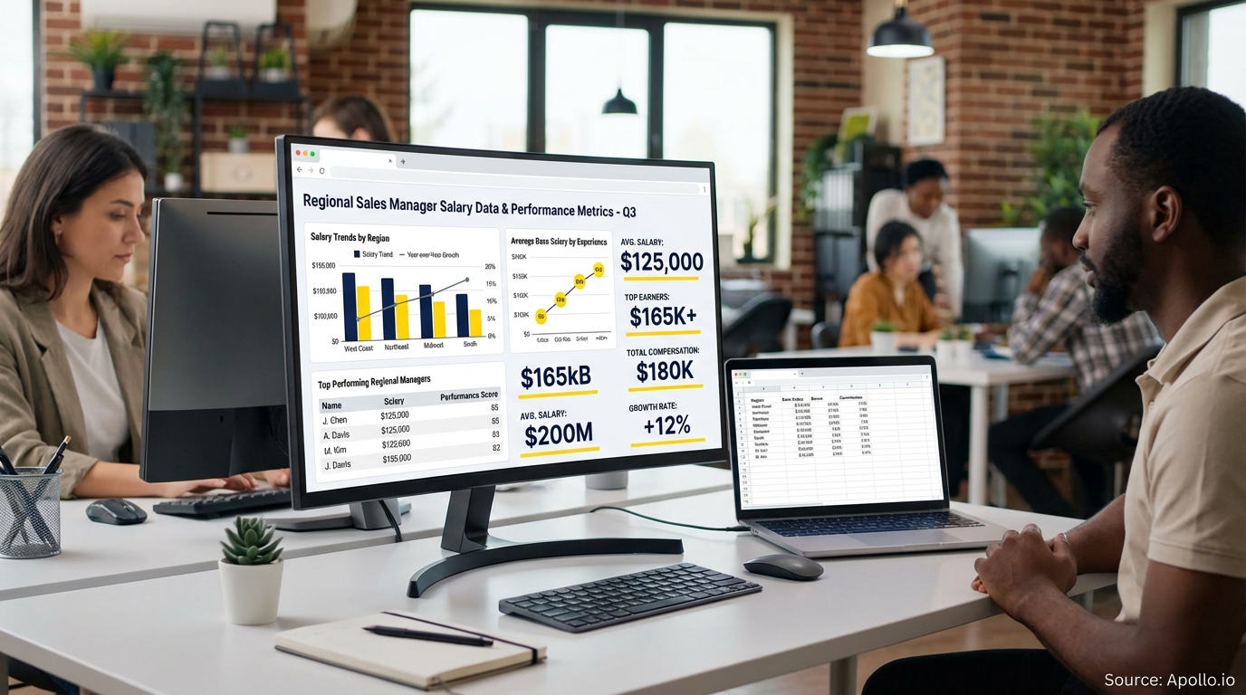 Sales performance dashboard and analytics for regional sales manager salary