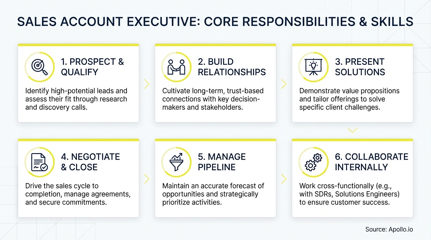 Infographic summarizing key sales strategy with actionable steps
