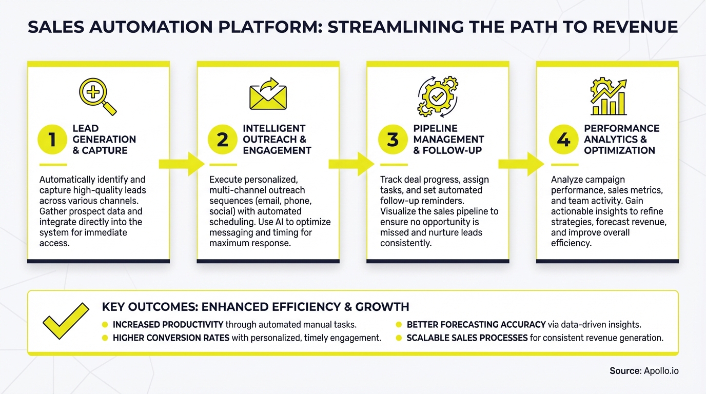 Infographic summarizing key sales strategy with actionable steps