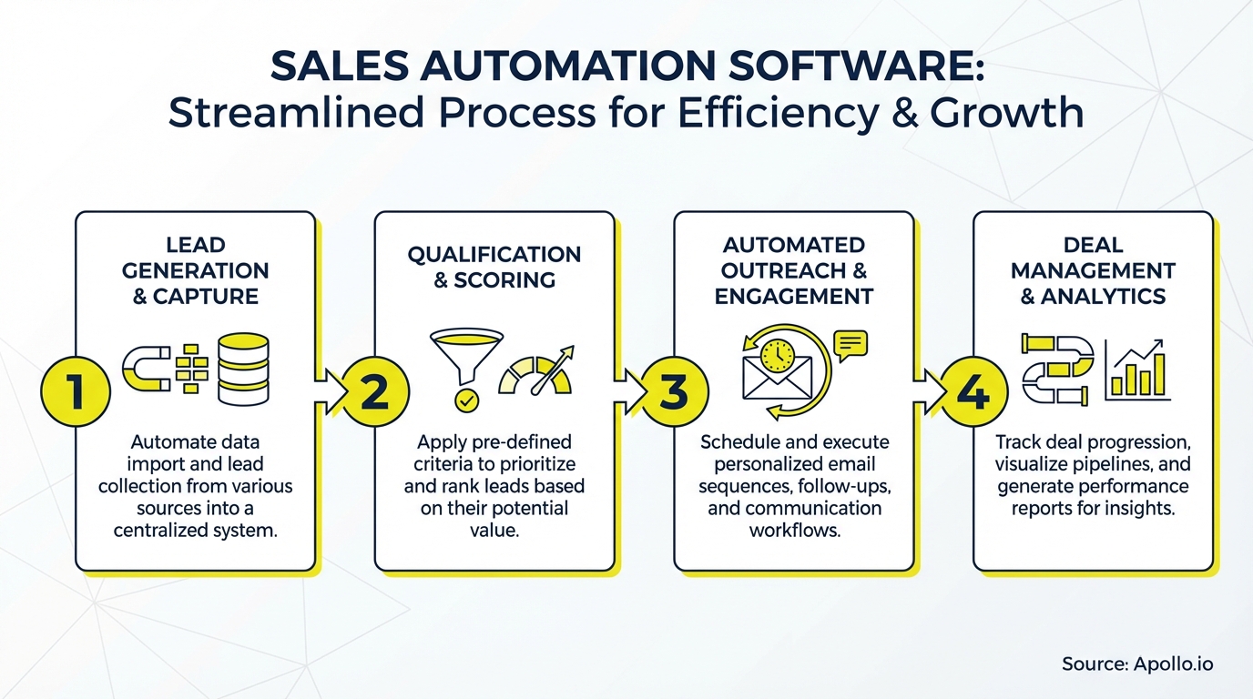 Infographic summarizing key sales strategy with actionable steps
