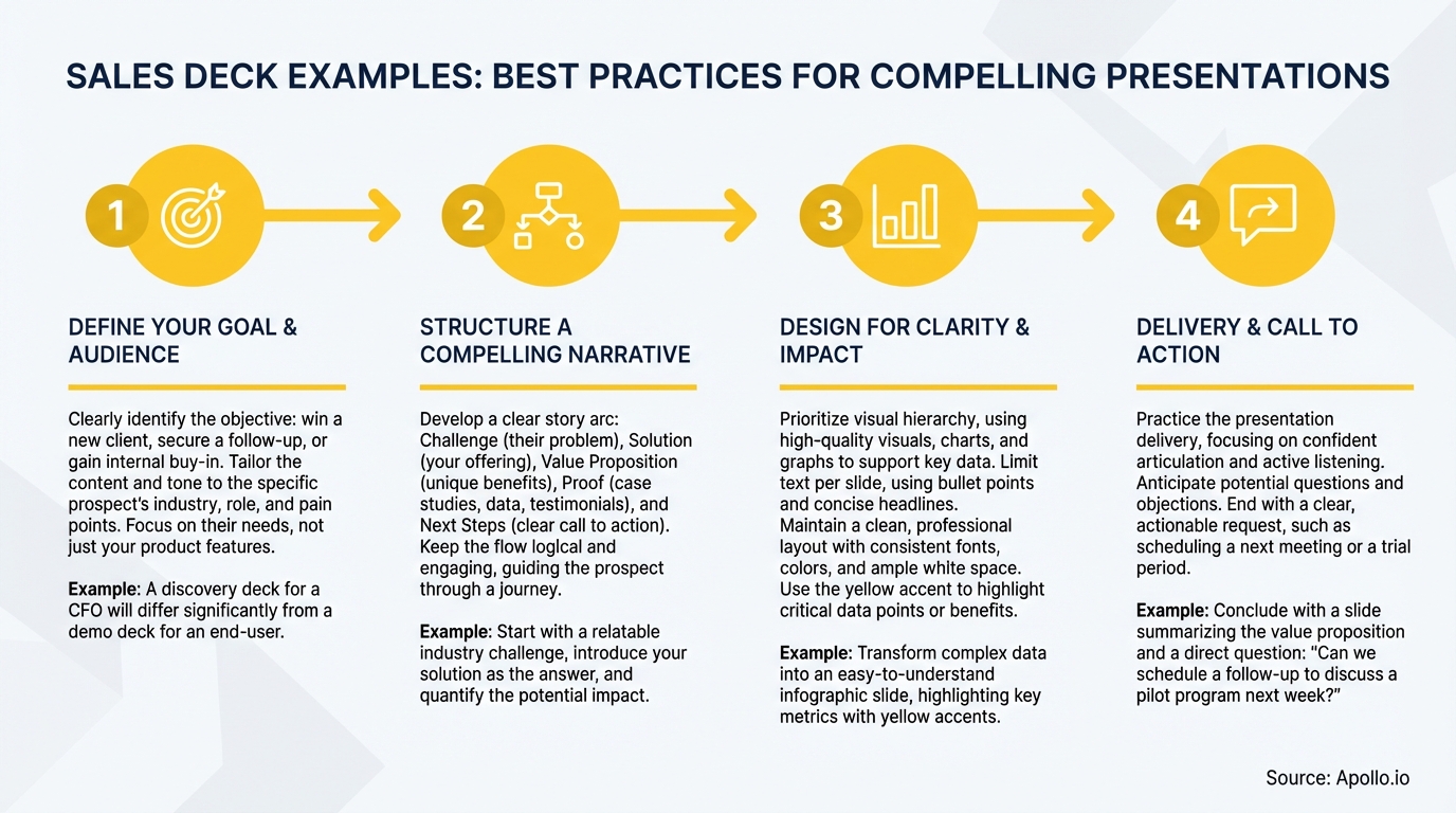 Infographic summarizing key sales strategy with actionable steps