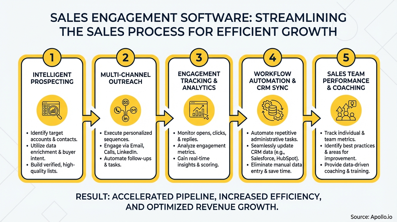 Infographic summarizing key sales strategy with actionable steps