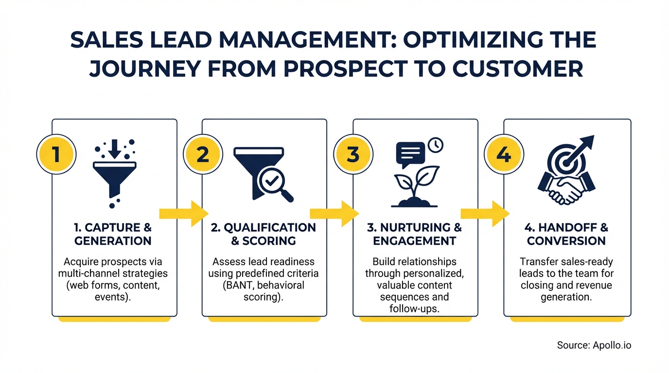 Infographic summarizing key sales strategy with actionable steps