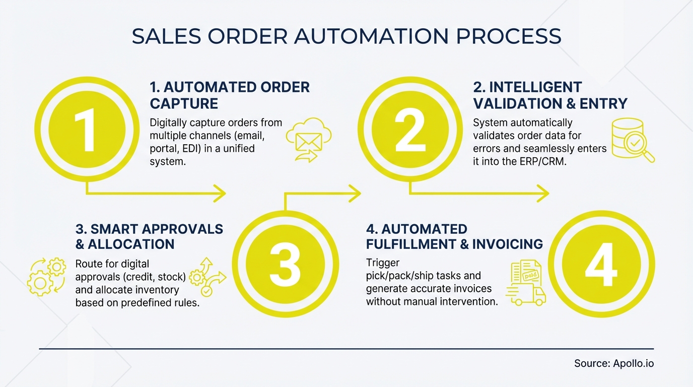 Infographic summarizing key sales strategy with actionable steps