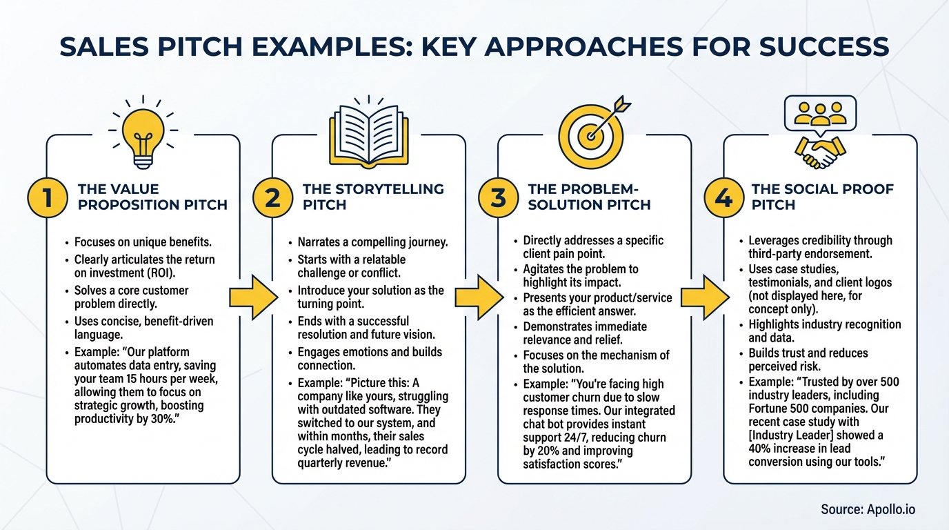 Infographic summarizing key sales strategy with actionable steps