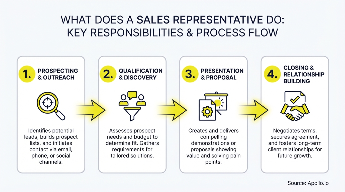 Infographic summarizing key sales strategy with actionable steps