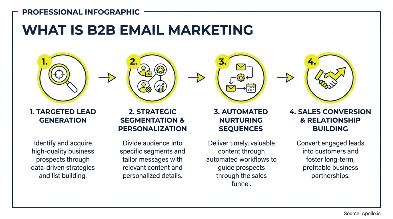 Infographic summarizing key prospecting workflow with actionable steps