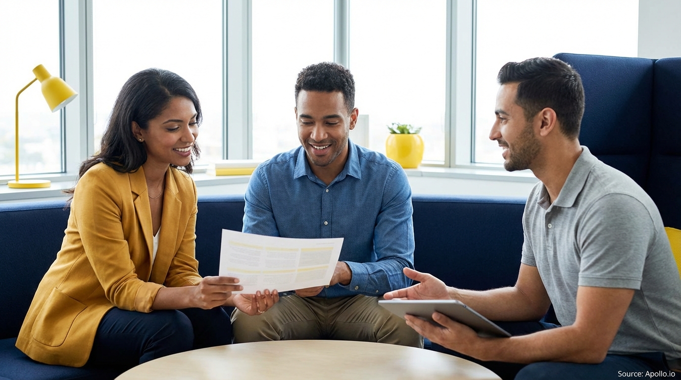 Professional composing outreach messages at a modern workstation